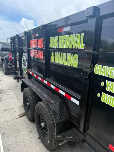 Junk removal hauling trailer side view Hollywood FL