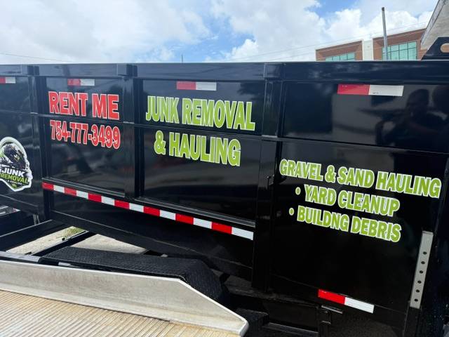 Junk removal trailer gravel sand hauling Hollywood FL